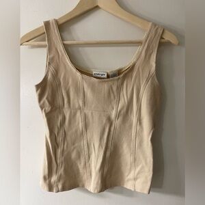 Vintage Y2K Energie Women's Beige Tank Top